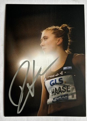 original sign. Autogrammkarte Leichtathletik Sprint 100m Rebekka Haase 3.OS 2024