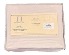 Heritage Home King Sheet Set 800TC Egyptian Cotton Blend Beige Solid