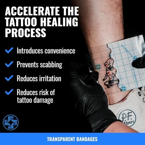 2 Saniderm Tattoo Aftercare Bandage 6"x8" 3 Sheets/Pack M - 6 Sheets Total image 9