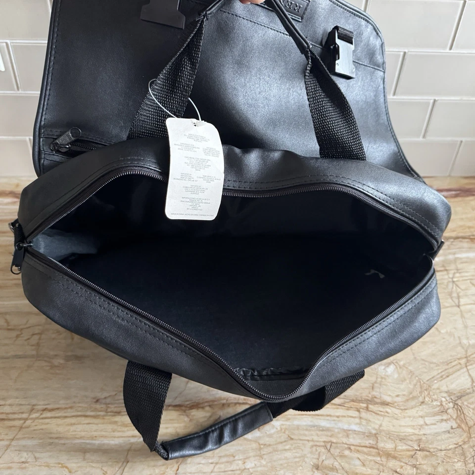 Maletín de cuero negro suave Renwick para computadora portátil bolsa de mensajero almacenamiento nuevo con etiquetas Foto 4 de 4