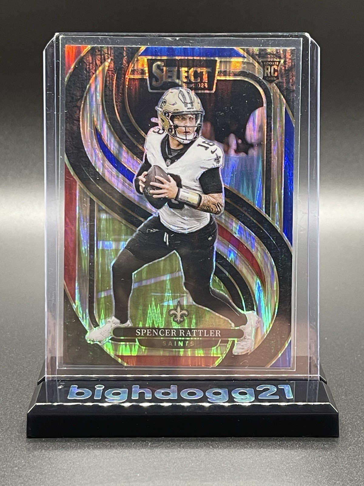 2024 Panini Select - Premier Level Spencer Rattler #130 Red & Blue Shock Prizm