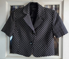 Tahari Arthur S. Levine Women's Black White Polka-dot Blazer Jacket Size 6