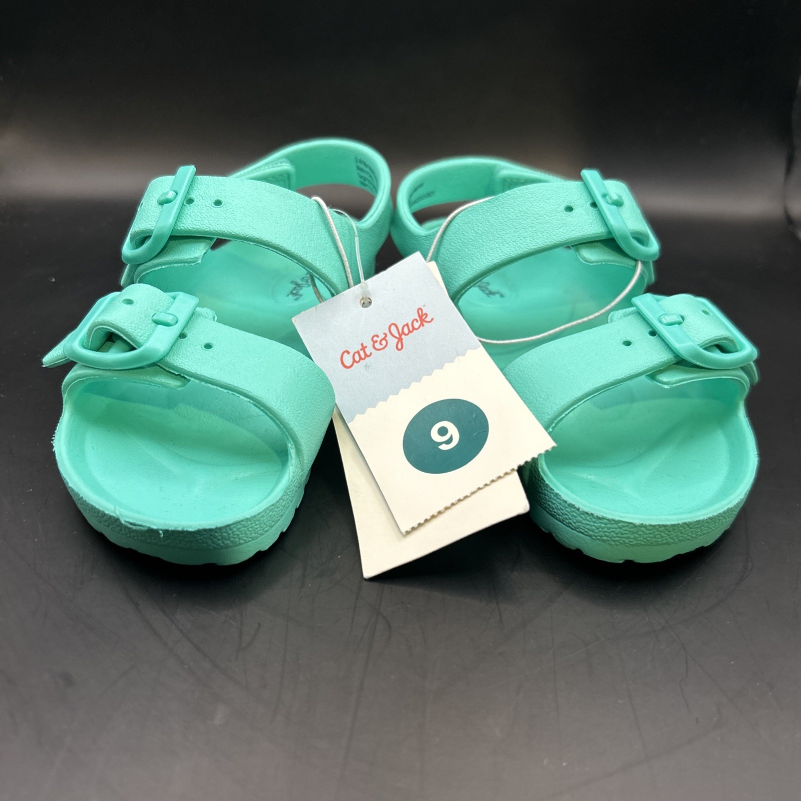 Cat and Jack toddler Girl's Sandals Size 9 Mint Green Adjustable Straps New