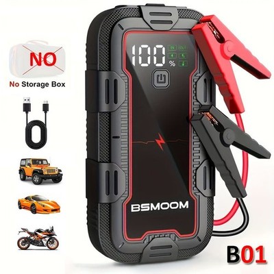 BSMOOM 12V Auto Starthilfe 7000A Autobatterie Booster Powerbank LCD