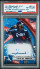 2024 BLUE REFRACTOR #B24JV JOENDRY VARGAS 133/150 PSA AUTHENTIC AUTO AUTHENTIC