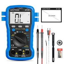 Smart Digital Multimeter, AC DC Voltage Current Meter 6000 Count, Auto Range Mul