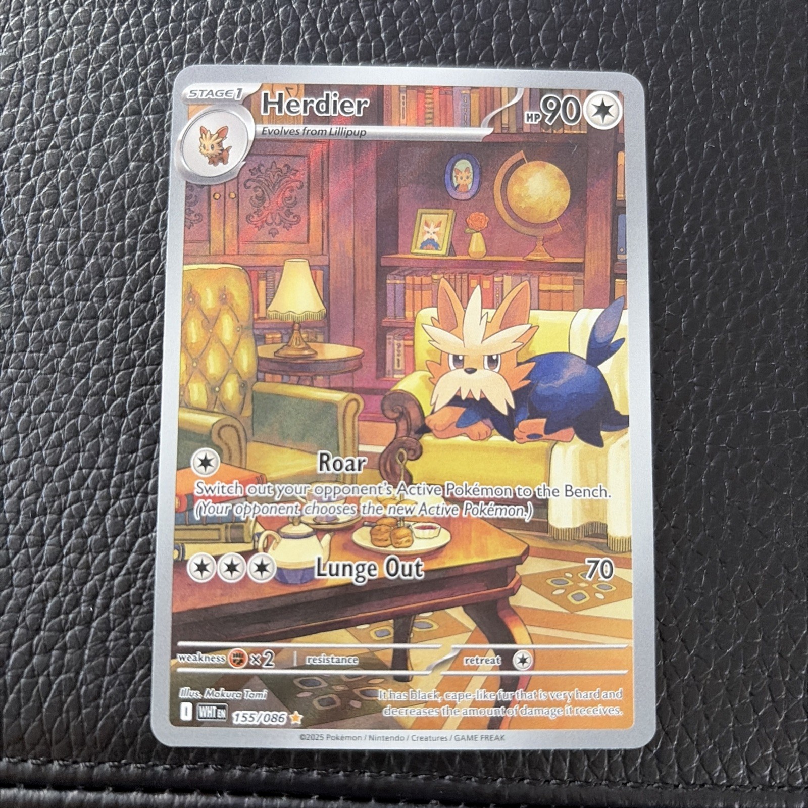 Herdier 155/086 Illustration Rare Holo SV White Flare