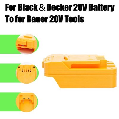 For Black＆Decker 20V Battery Adapter Converter to for Bauer 20V Power Tools