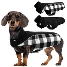 Kuoser Dog Winter Coat, Reversible Small (Chest Girth: 13.8-17.3'' ), Black