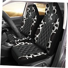 Animal Cow Print Car Seat Cover For Women Girl Stretchy Cow Print-black
