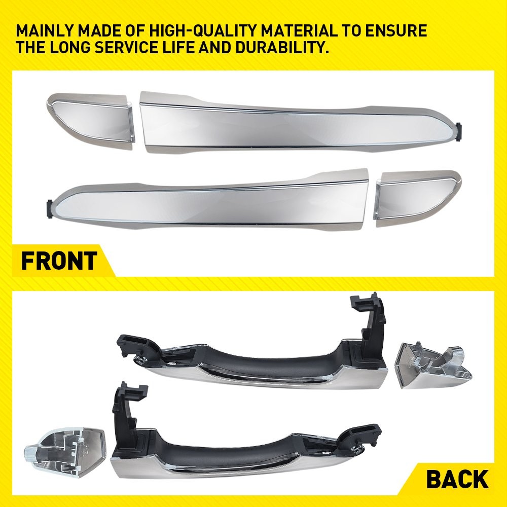 2pcs Exterior Door Handle Chrome Rear Left Right for 2016-2021 Hyundai Tucson EE thumbnail 4