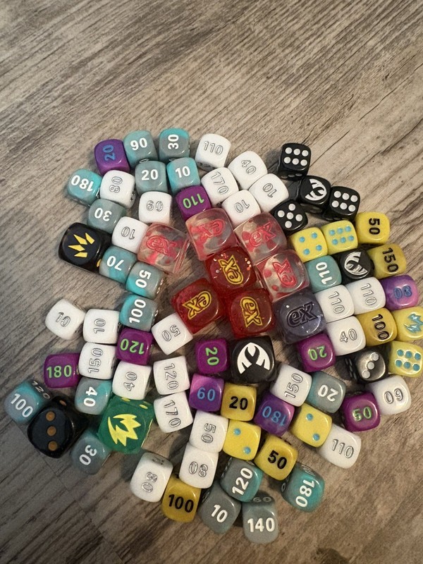 Pokemon TCG  83 Dice Set - 8 EX Dice + Damage Counter Dice Assortment