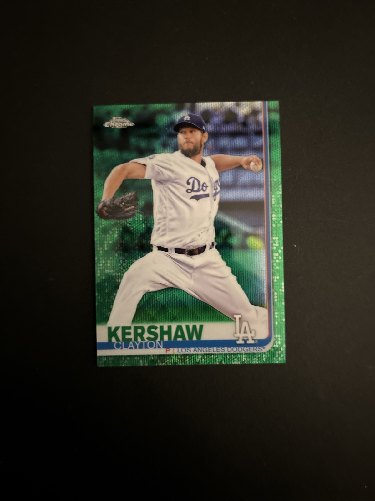 2019 Topps Chrome - Clayton Kershaw #112 Green Wave Refractor Pitching /99