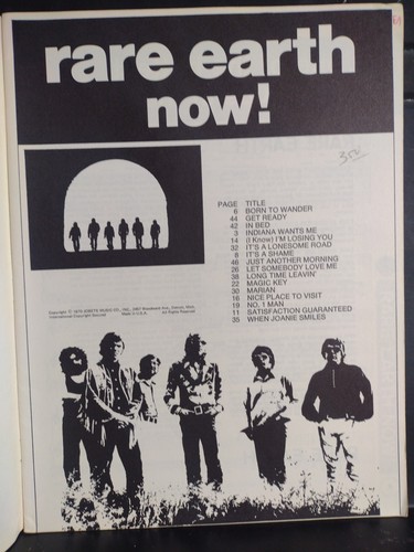 Rare Earth Songbook Now! 1970 Jobete Guitar Piano Vocal Bio Rare! VG Condition - Picture 2 of 12