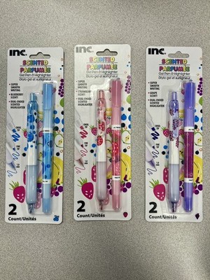 inc. Scented Gel Pen & Highlighter Set, Blueberry ,Strawberry and Grape Scent