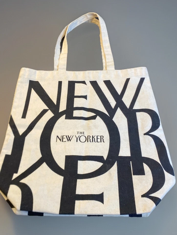 Bolso de Mano Clásico de Lona The New Yorker Magazine Aproximadamente 15" x 15" x 5" Bueno Foto 2 de 4