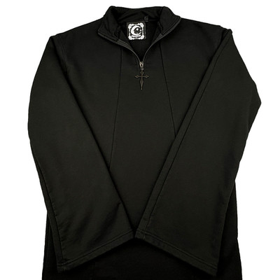 Killstar Black Long Sleeve Tunic Top Goth Cross Priest Cassock Women's Size S