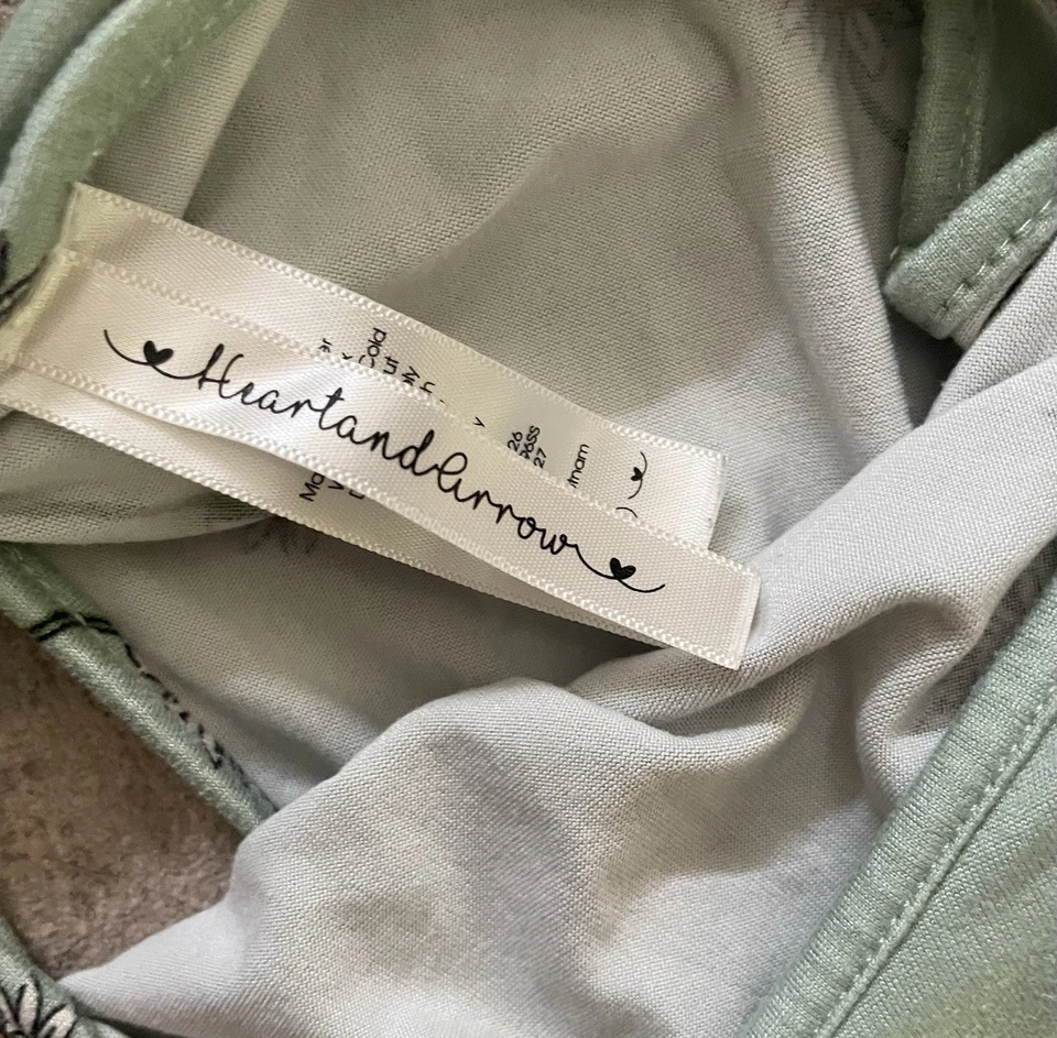 Heart & Arrow Teal Blue Floral Print Sleeveless Dress Girls Size 10 - Image 4 of 4