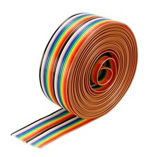 Flat Ribbon Cable 20P Rainbow IDC Wire 1.27mm Pitch 3 Meters Long