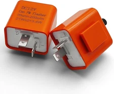 2PCS 12V LED Flasher Relay 2 Pin,Adjustable Turn Signal Relay for Repairing Moto