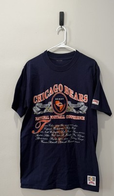 Vintage 90s Nutmeg Mills Chicago Bears T Shirt Embroidered Crest Patch Large NFL