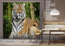 3D Tiger Forest ZHUA204 Animal Blockout Photo Curtain Fabric Window Zoe