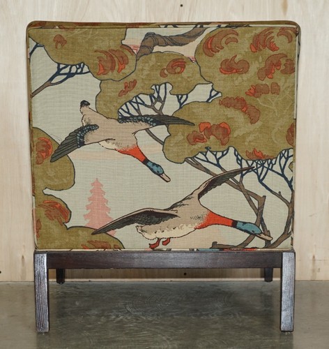 New Pair of George Smith Norris Armchairs in Mulberry Flying Ducks Upholstery - Picture 12 of 12