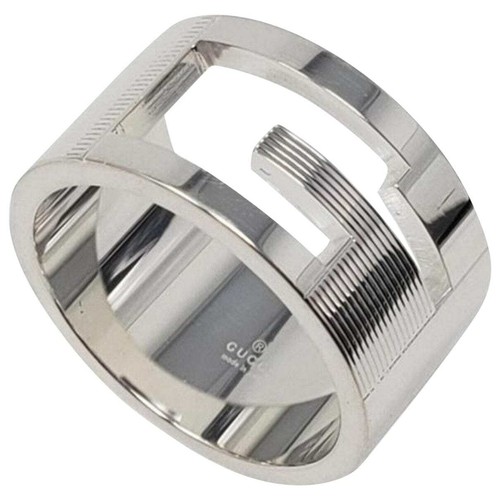 Gucci sterling silver Icon logo wide ring 5 ¾ US Silver