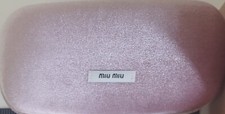 MIU MIU New AUTHENTIC EYEGLASSES GLASSES HARD LARGE VELVET PINK CLAMSHELL W/BOX