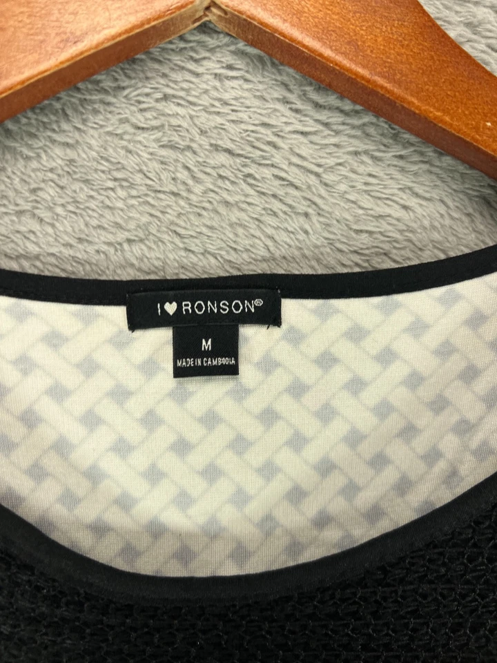 Vestido mediano para mujer I Heart Ronson blanco negro tejido cesta funda recortada Foto 4 de 4