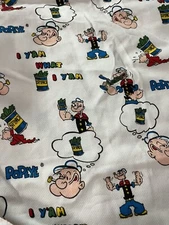 Vintage 1987 Popeye Sweet Pea Sweatshirt Fleece Fabric Peter Pan Fabrics 43”x59”