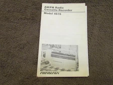 Soundesign AM/FM Radio Cassette Recorder 4616 manual - vintage