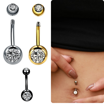 Bauchnabelpiercing Titan 14 Piercing Belly Button Piercing CZ Kugeln