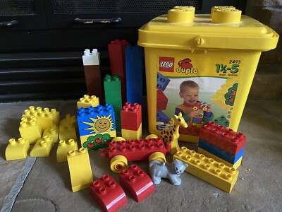 Lego Duplo 2493 Medium Yellow Bucket Ages 1/2 Incl several