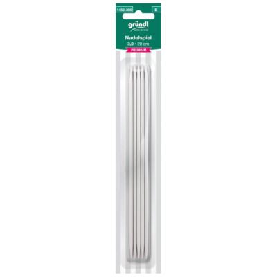 GRÜNDL | Nadelspiel PREMIUM aus Aluminium - 20 cm Länge - Gr. 3,0 (1452-300)
