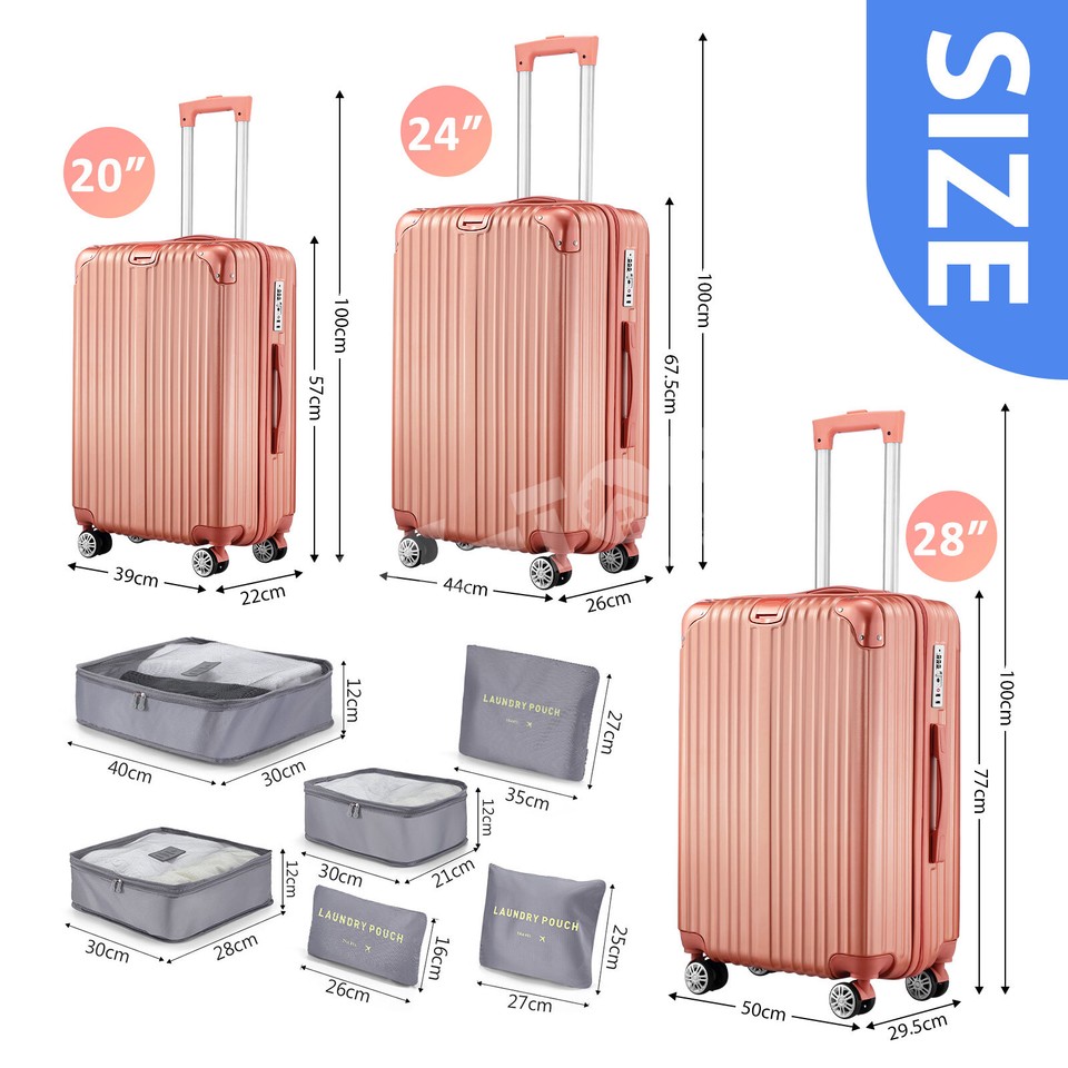 Luggage Trolley Travel Suitcase Hard Cabin Case Lightweight Storage