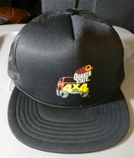 Vintage Quaker State 4X4 Black Snapback Trucker Cap/Hat New Old Stock