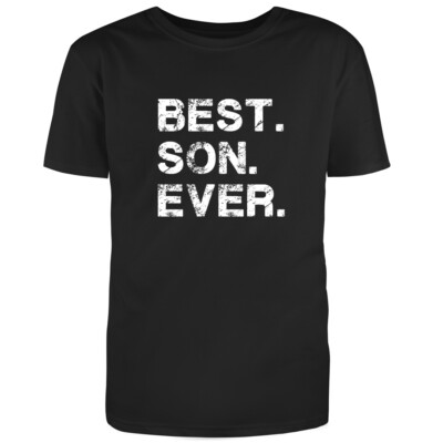 Unisex Black Half Sleeves Cotton ''Best Son Ever'' Graphic Novelty Funny T Shirt