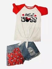 Disney Minnie Mouse Girls Top Shorts Clothing Set Sz 3XL Size 5
