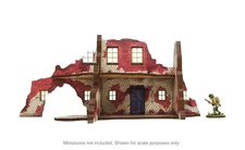 Pre-Painted WW2 Normandy Ruined Large House 2 Bolt Action Warlord