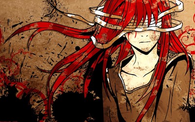 Anime girls redhead face long hair fantasy art Gaming Mat Desk Pad