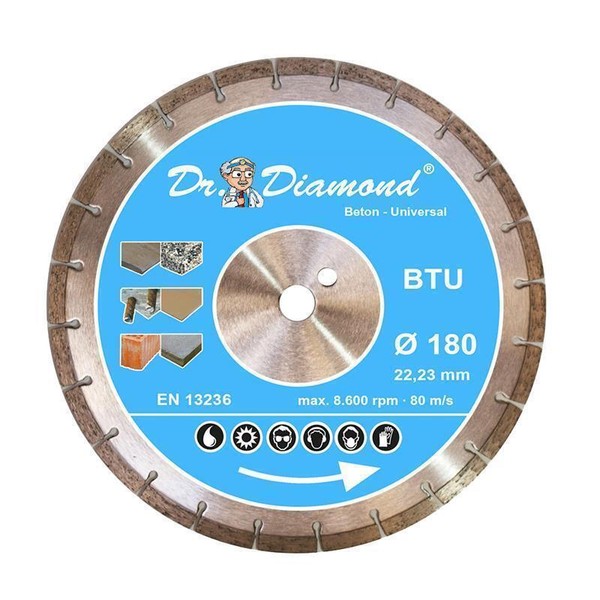 Diamanttrennscheibe Beton - 10 Mm Btu Diamantscheibe 180 Mm Trennscheibe-image