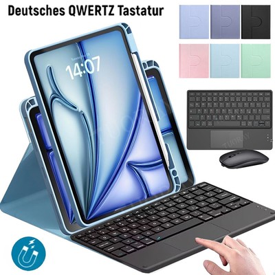 Touchpad QWERTZ Tastatur Für iPad 7/8/9/10. Gen Air 3 4 5 6 Pro 11 mit 360 Hülle