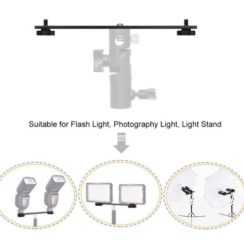 Dual Camera Mount Tripod Bracket Camera Flash DSLR Light Stand Microphone F8D3 - Bild 6 von 7
