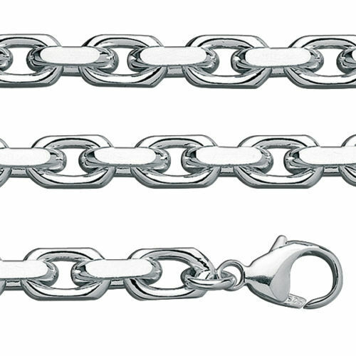 Anker Kette massiv Männer Breite 4,5 mm Echt Silber 925 mit Karabiner Verschluss - Afbeelding 1 van 6