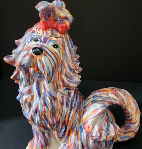 TETERA COLORIDA AZUL CIELO SHIH TZU PERRO 2013 Multicolor Retirada Firmada - Imagen 13 de 16