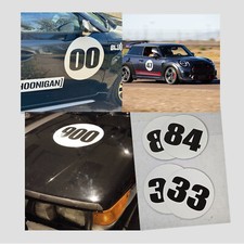 Custom Number Circle 8 10 12 Glossy Matte Sticker Magnet Car Racing Door X2 Custom Number Circle 8 10 12 Glossy Matte Sticker Magnet Car Racing Door X2