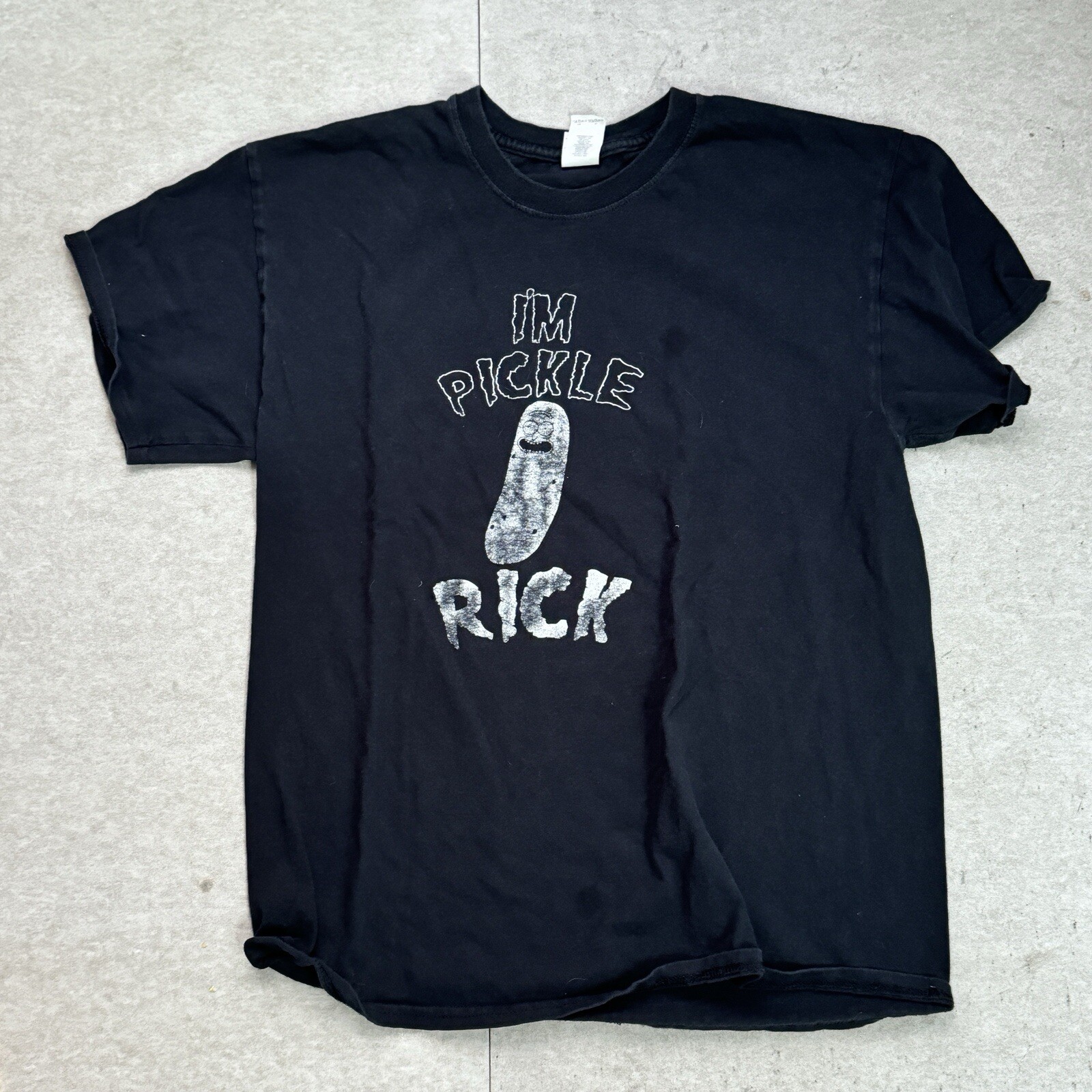 I’m Pickle Rick Rick And Morty T Shirt Black Mens Large  White Graphics Gildan