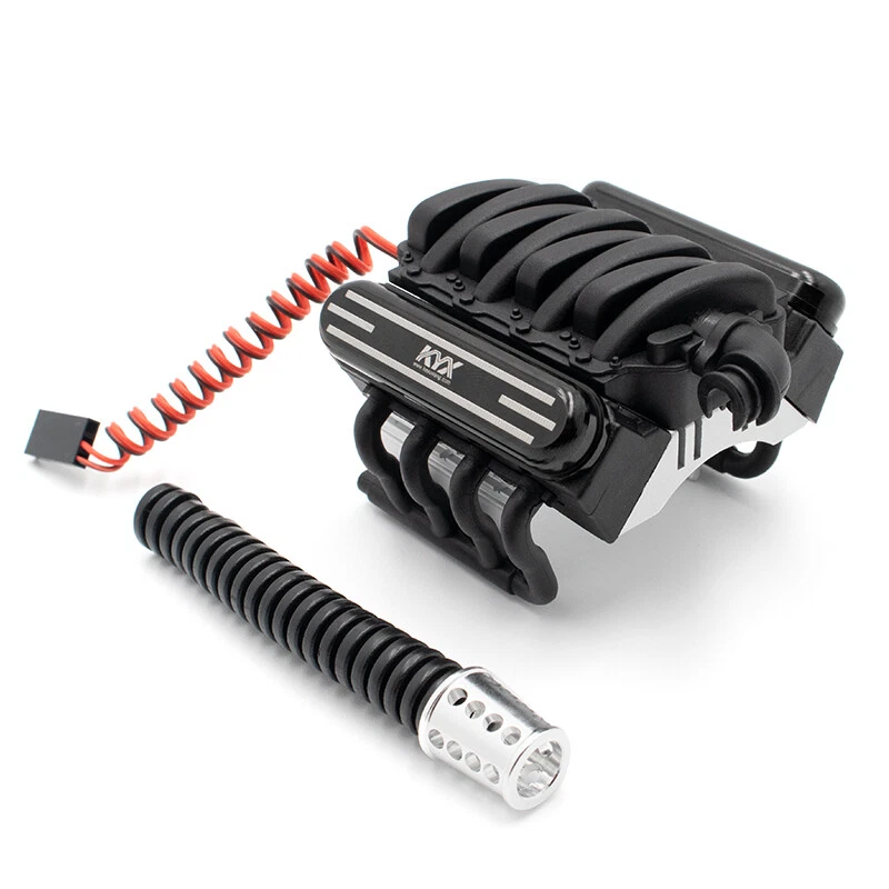 KYX SCX10 II TRX-4 Scale V8 Engine Cover Heatsink 36mm Motor Radiator w/ Fan - Image 2 of 4