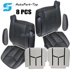 For 2003-2006 Chevy Silverado Tahoe Front Seat Cover & Foam Cushion Black 8Pcs